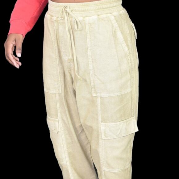 Anthropologie Daily Practice Evergreen Pants Tan Cargo Baggy High Waist Size XS - Picture 8 of 16